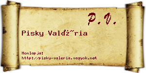 Pisky Valéria névjegykártya